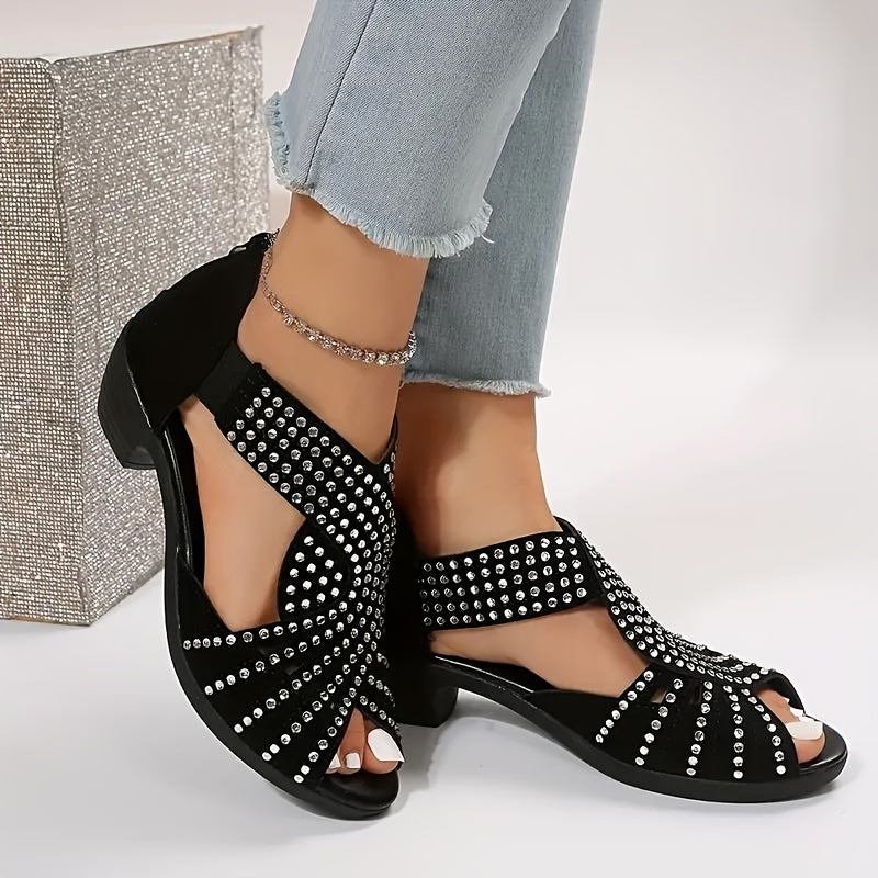Samarah | Stilvolle Kreuzsohlen-Sandalen mit Strassdetails