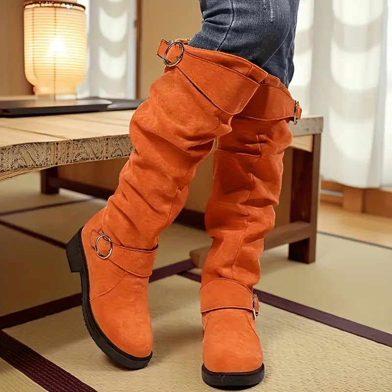 Loretta | Retro-Reitstiefel aus Wildleder