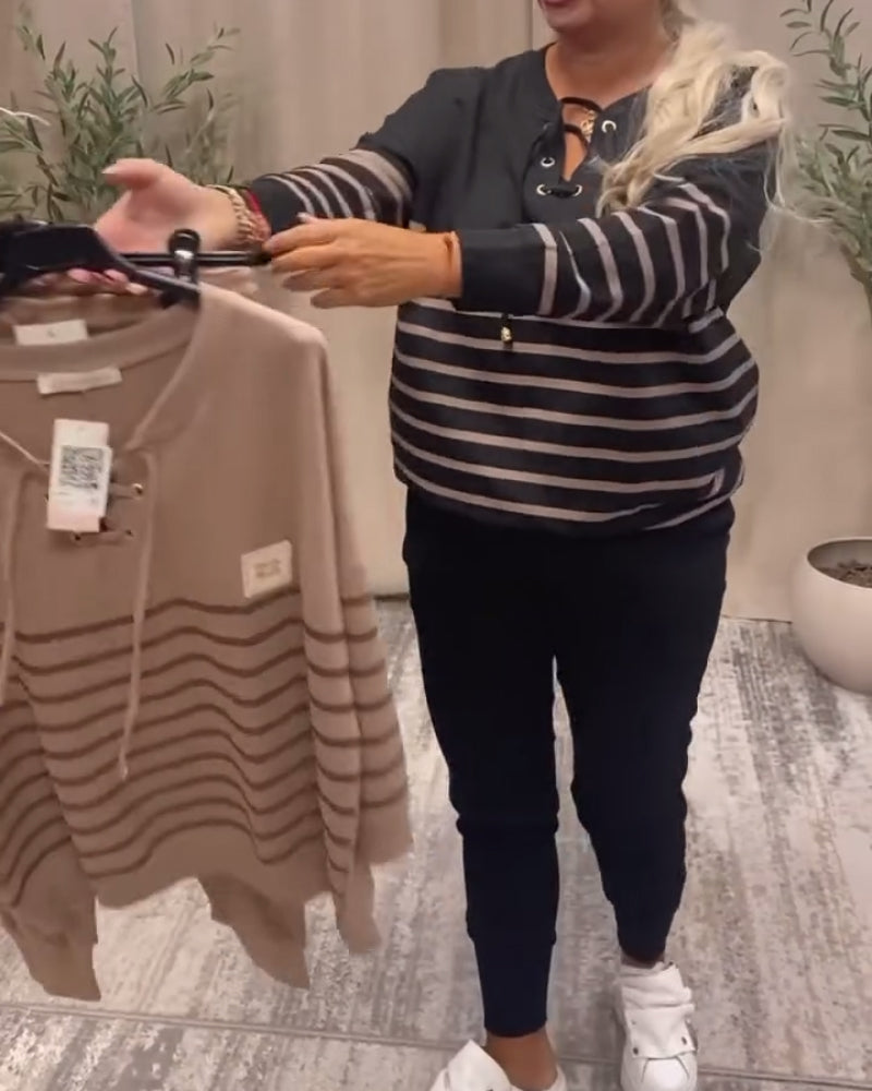 Marlene | Gestreifte Zweiteilige Loungewear-Set