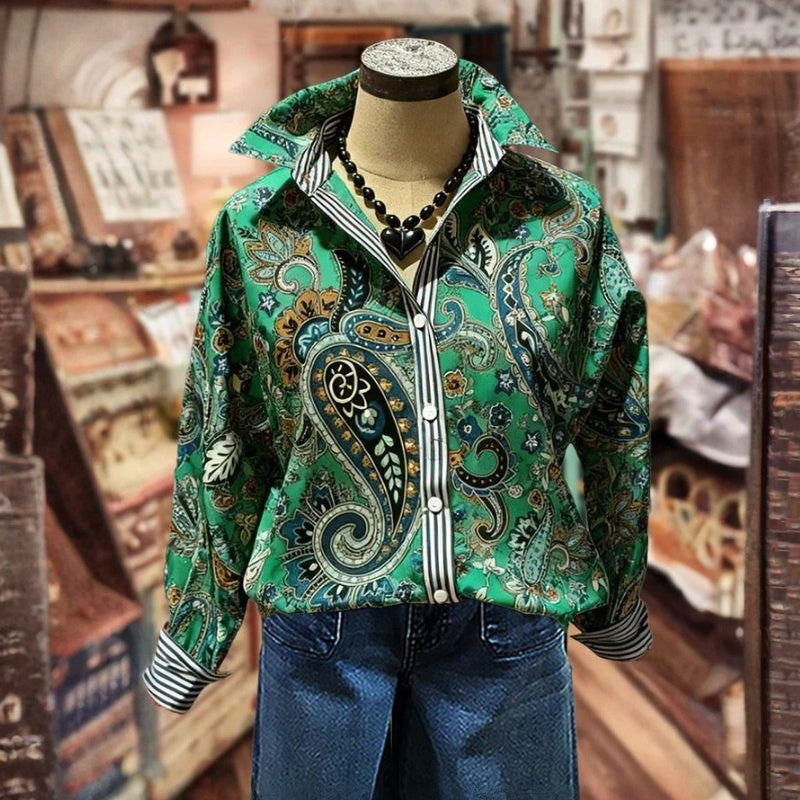 Balina | Musterbluse im Ethnischen Vintage-Stil