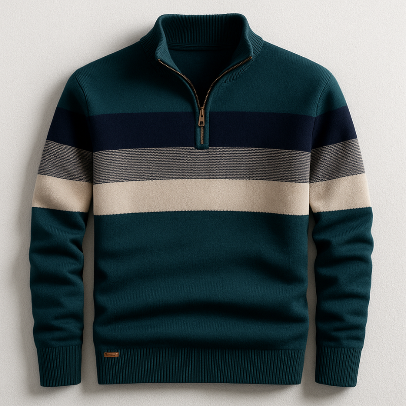 Michael | Modischer Herren-Pullover, Viertelreißverschluss & stylisch