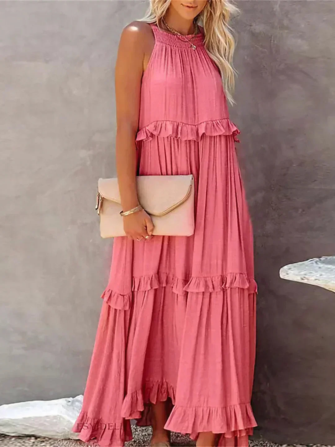 Jovilyn | Ärmelloses Kleid mit Rüschen