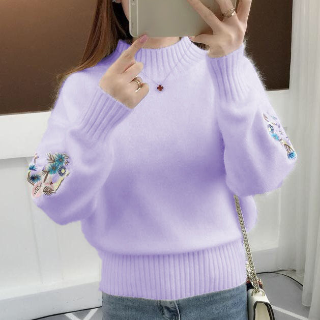 Ariah | weicher Strickpullover aus Kaschmir mit Blumenmuster.