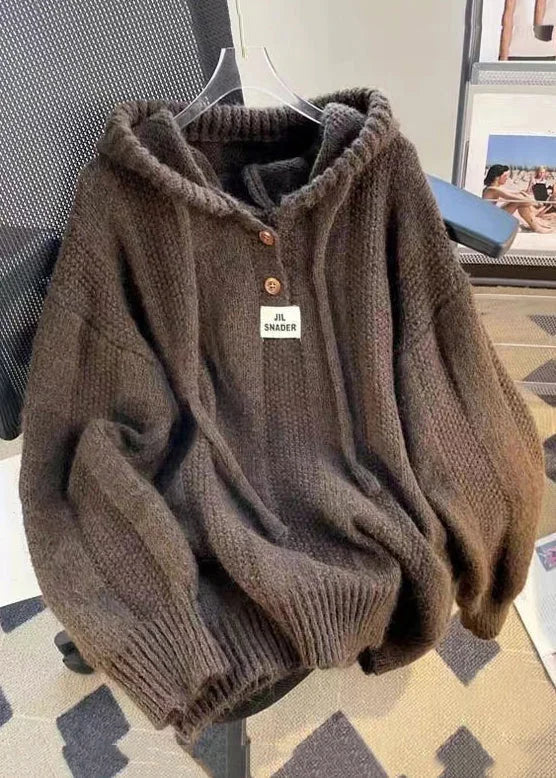 Marlene | Kapuzenpullover aus Baumwollstrick mit Schnürung