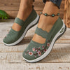 Saty | Blumenbestickte Mesh Slip-On Schuhe