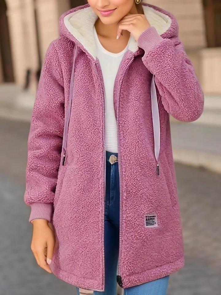 Samira™ | Kapuzenjacke aus Fleece mit Reißverschluss - Rosa / XS