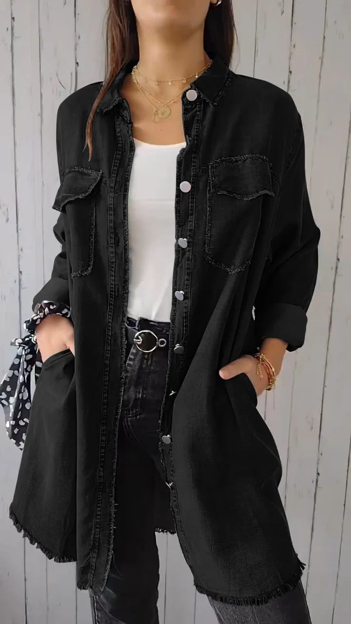 Sele | Langes Denim Mantel-Shirt