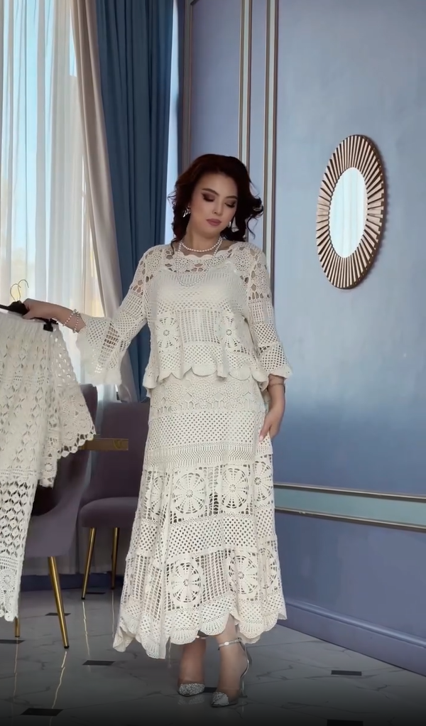 Dalyn | Elegantes Retro-Set mit Spitzen-Ärmeln