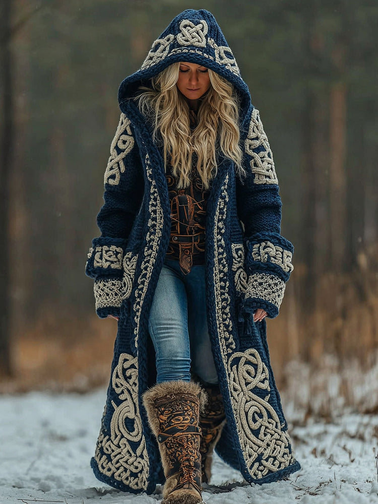 Elidah | Keltische Strickjacke mit Kapuze