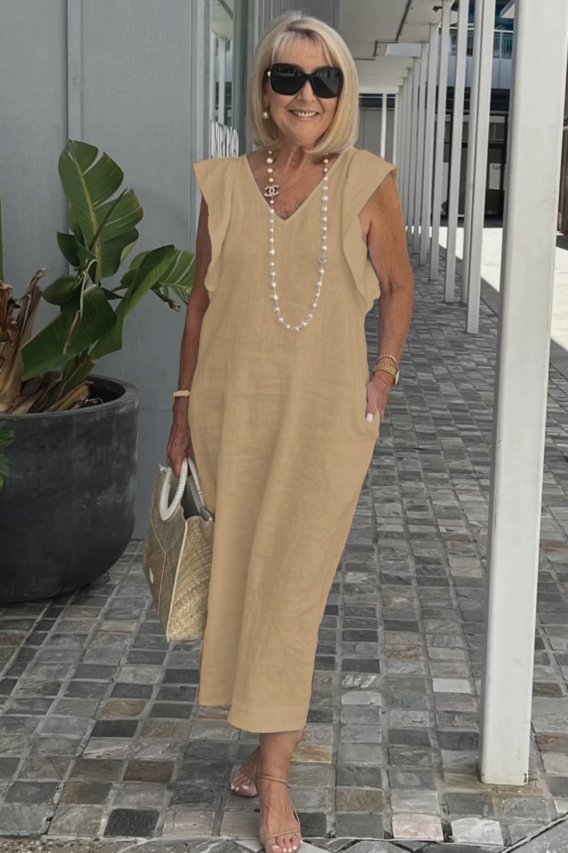 Emelia | bequemes Leinenkleid, lässiger Look mit weitem Arm.