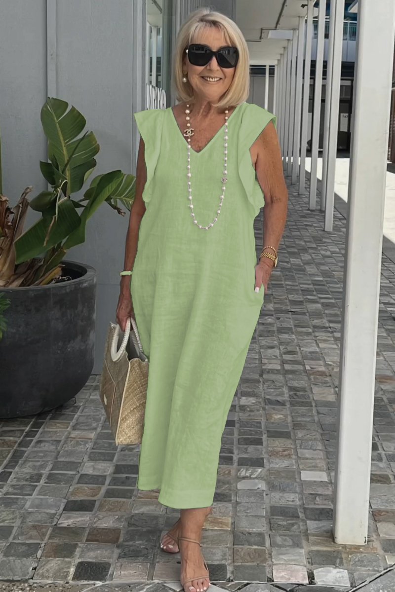 Emelia | bequemes Leinenkleid, lässiger Look mit weitem Arm.