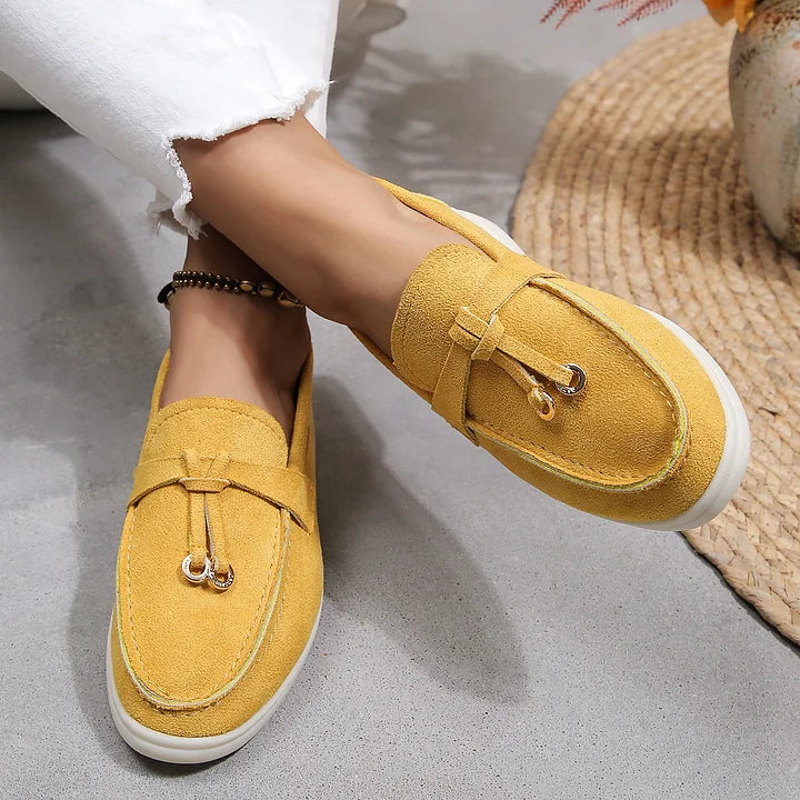 Yany | Damen-Loafers aus Wildleder mit geknoteter Quaste