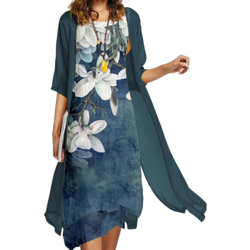 Ingrid | Stilvolles Anzugskleid mit Blumenmuster