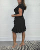Priscilla™ | Sommerkleid mit Ausschnitt und Volant in Uni-Farbe