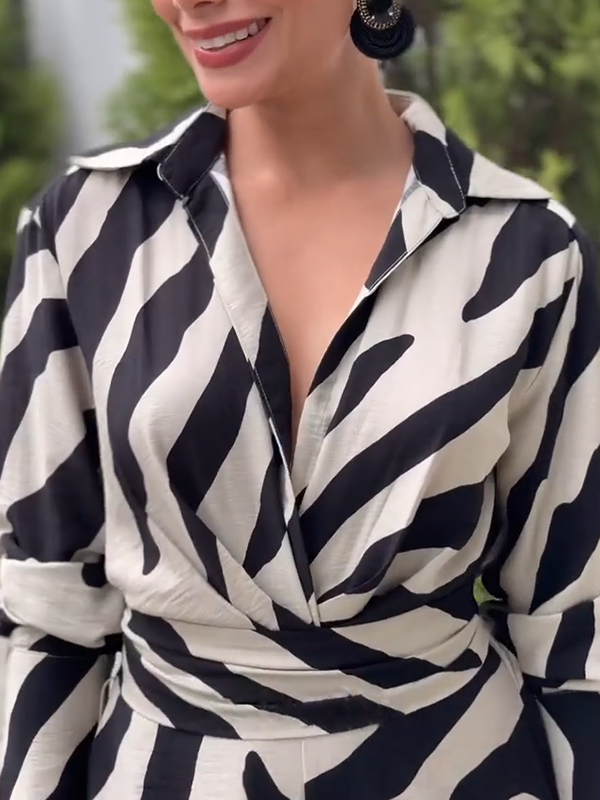 Zerina | Zebra Print Jumpsuit Mit Weitem Bein