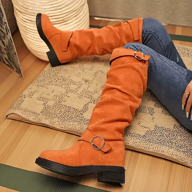 Loretta | Retro-Reitstiefel aus Wildleder