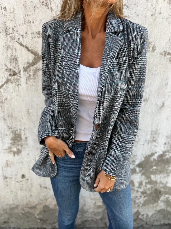 Rheina | Lässiger Karo-Blazer mit Revers