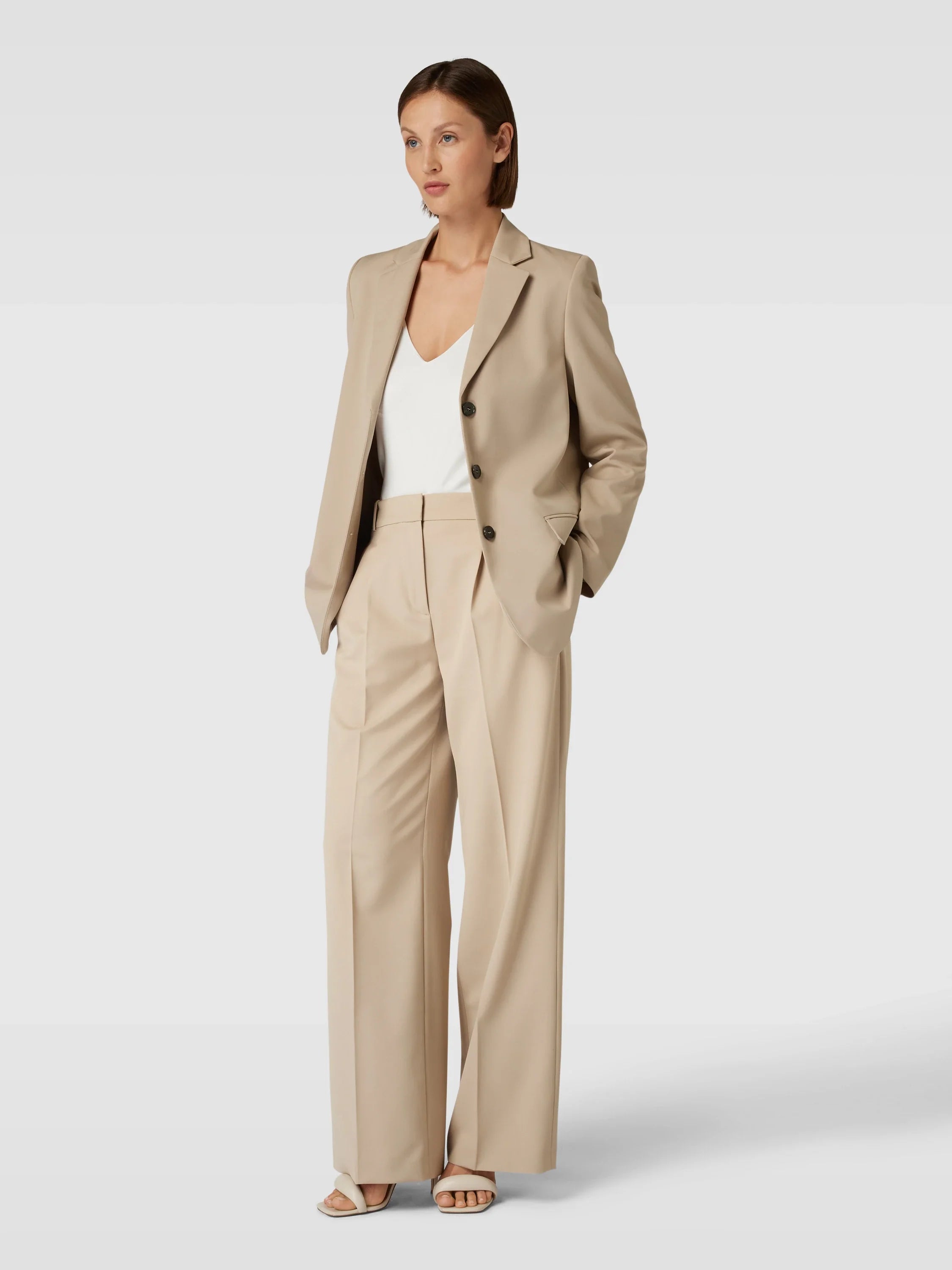 Nora | Weite Damenhose - Beige / S