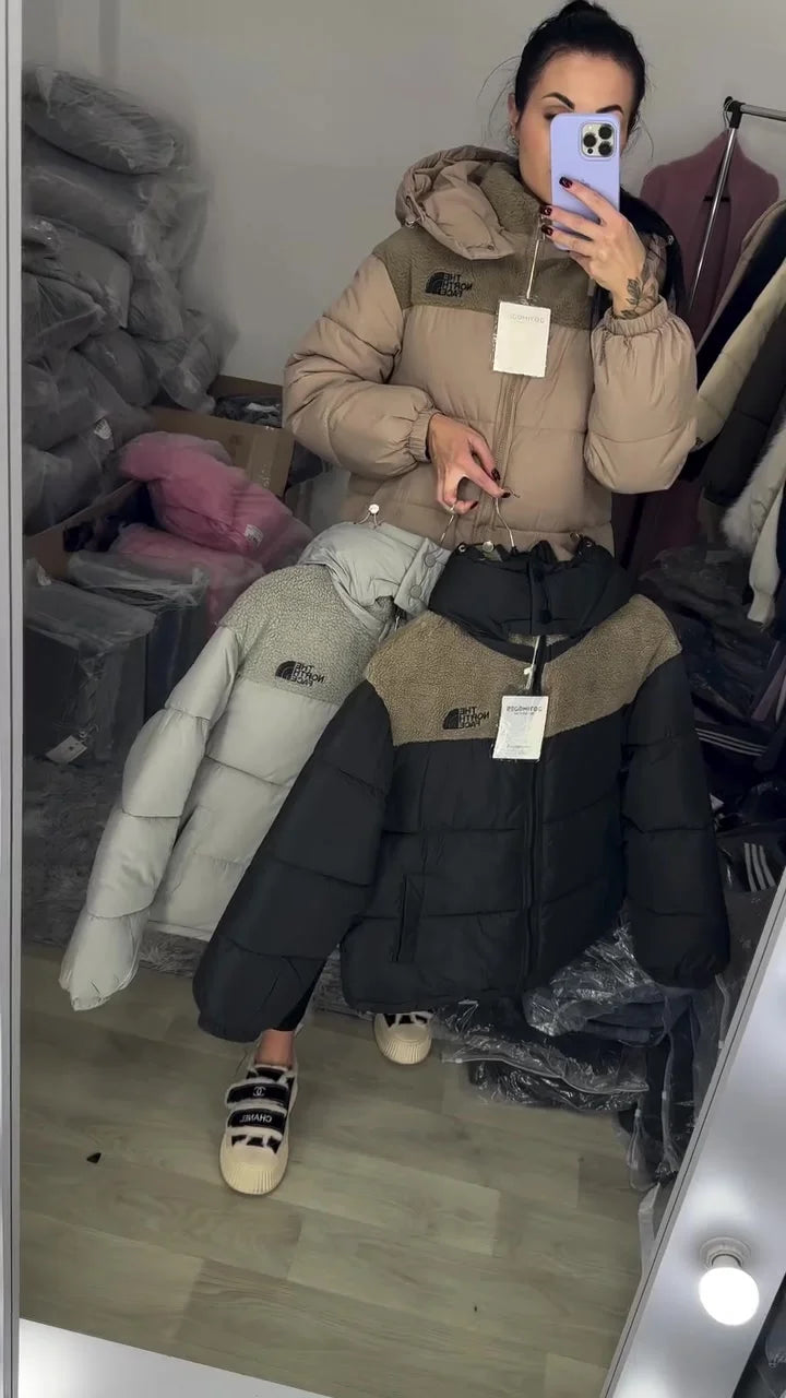 Sanifa | Modische Winterjacke mit Farbkontrast und Kapuze