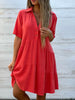Lia | Lockeres monochromes kurzärmeliges Kleid für Damen