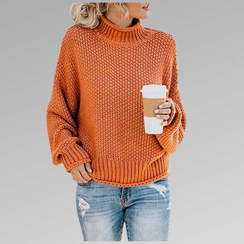 Carla™ | Klassischer Winterpullover - Orange / S