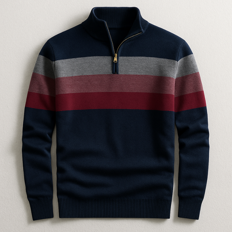 Michael | Modischer Herren-Pullover, Viertelreißverschluss & stylisch