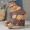 Noora | Modische Keilsandalen mit funktionellem Reißverschluss