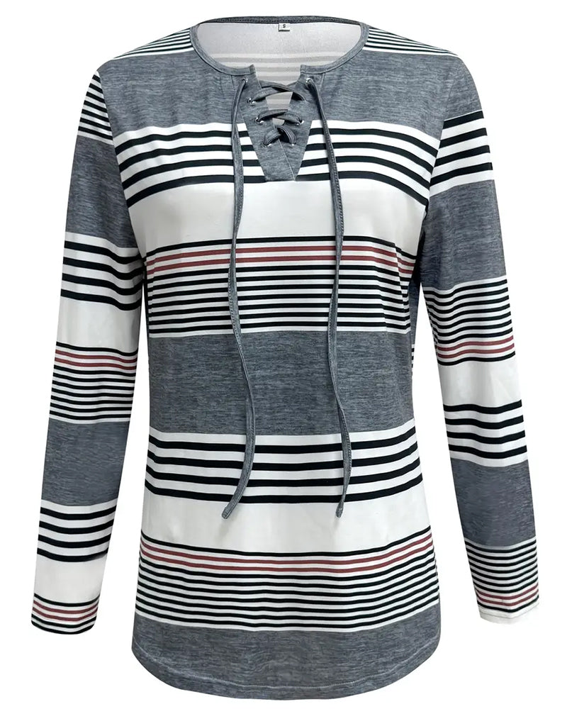 Victoria | Zeitloses gestreiftes Langarm-T-Shirt für Damen