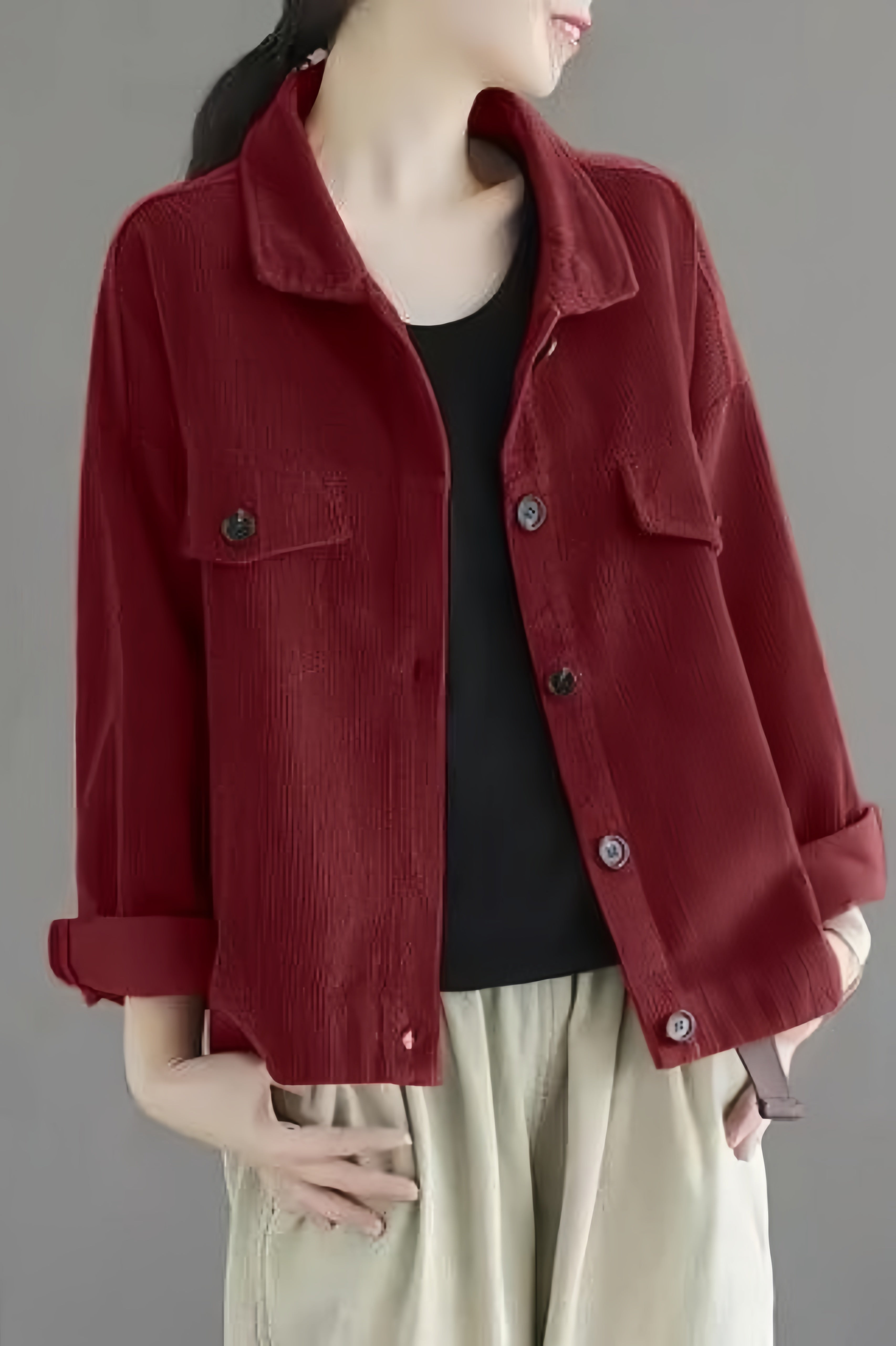 Marleth | Klassische Cordjacke mit Knopfleiste