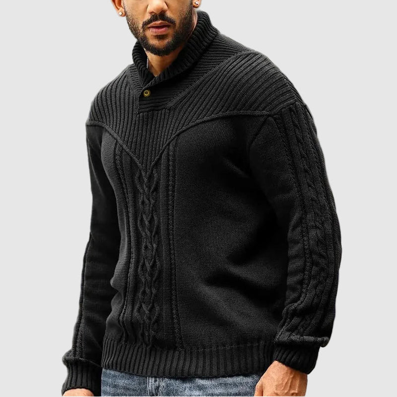 Ziom | Strukturierter Strickpullover mit Schalkragen