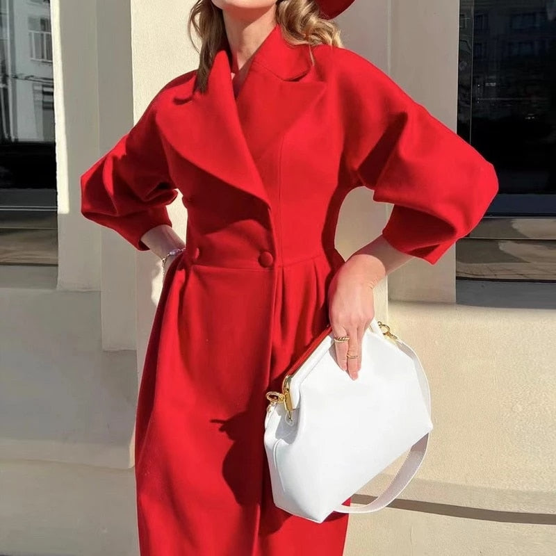 Zarly | Eleganter Wollmantel mit breitem Revers