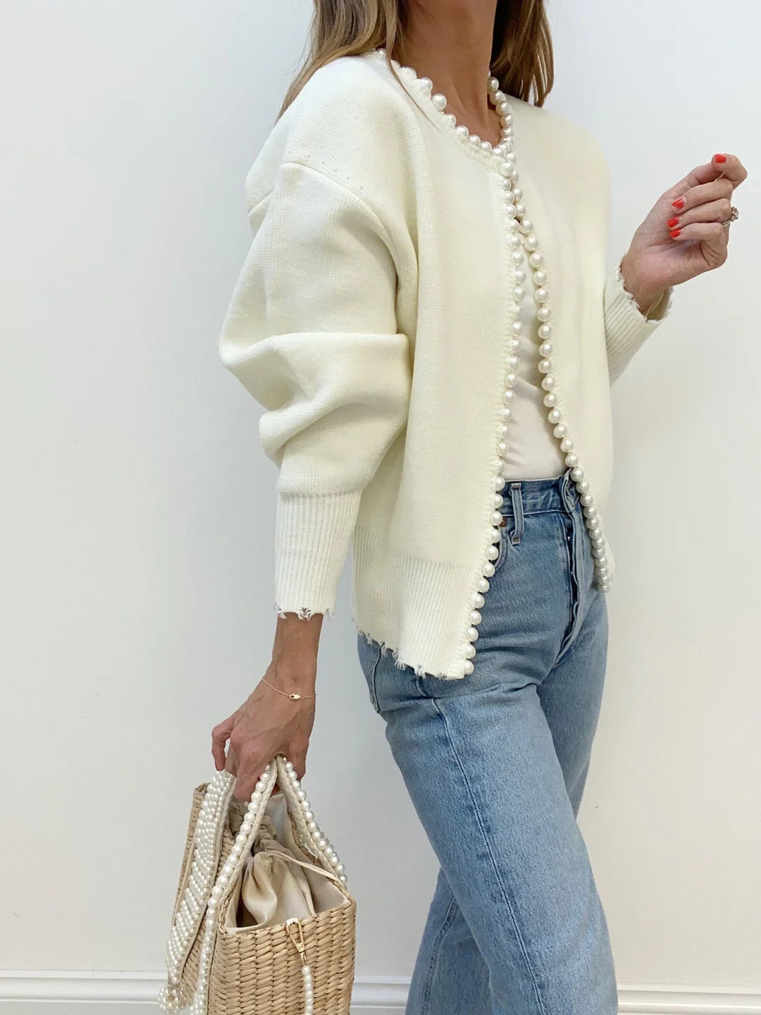 Francesca | Strickjacke für Damen, elegant & mit Perlen