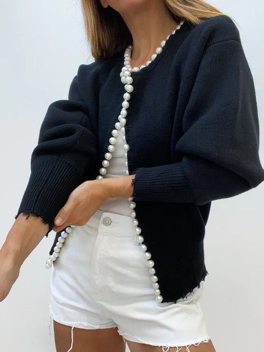 Francesca | Strickjacke für Damen, elegant & mit Perlen