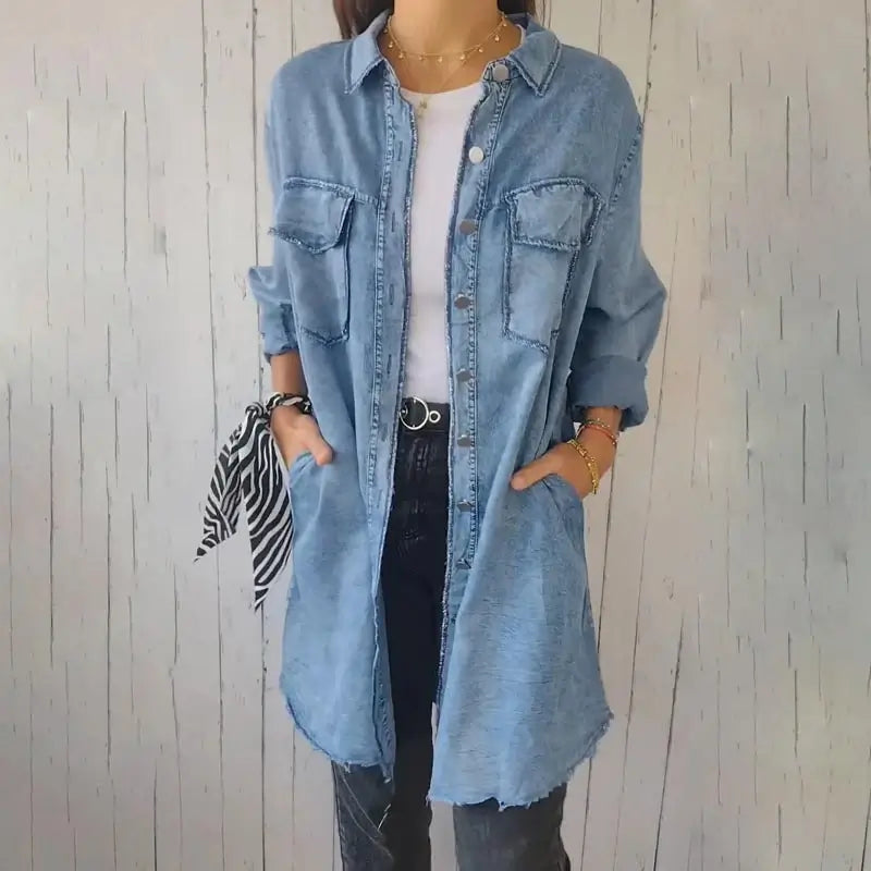 Julietta | lange Damen-Jeansjacke, vielseitig kombinierbar.