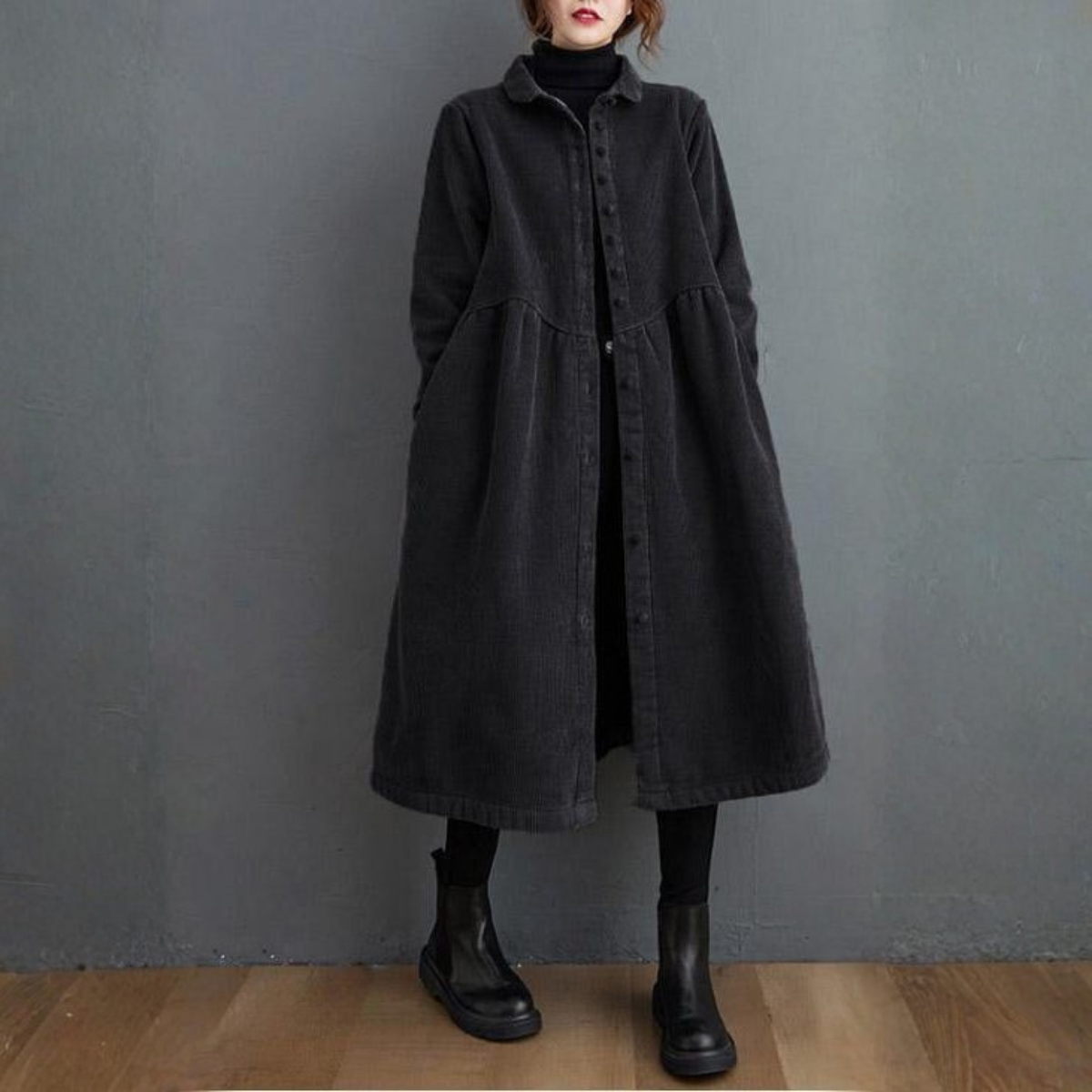 Heliviane | Hochwertiger Cordmantel im Französischen Stil