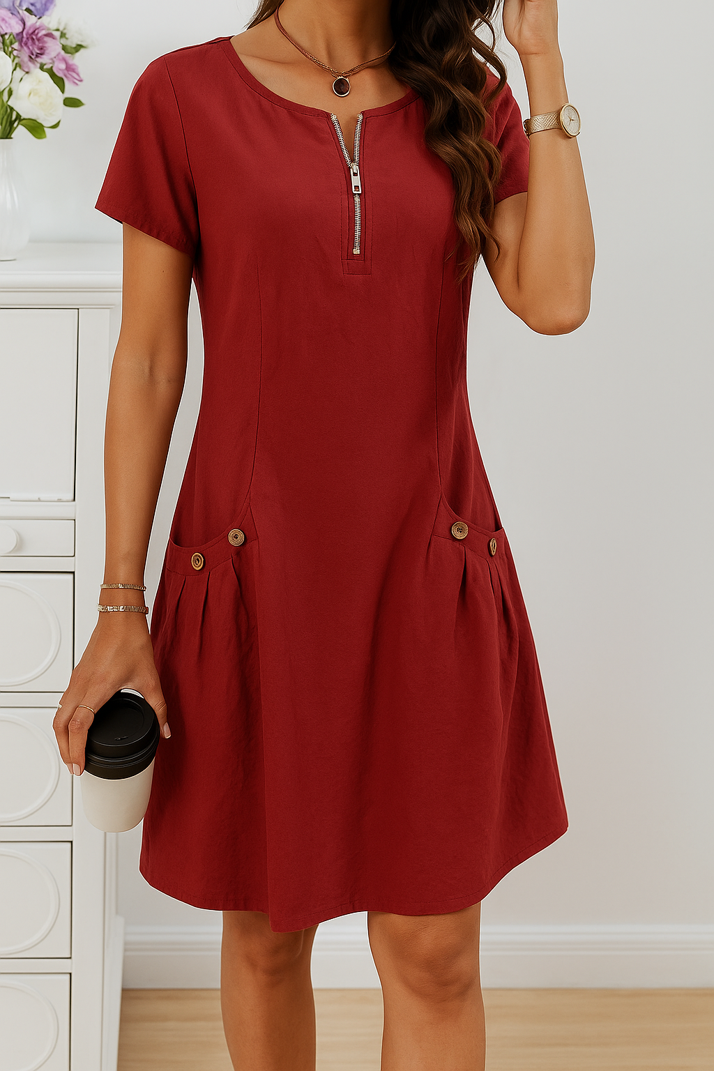 Delilah | feminines Kleid mit Knopfdetails für den Sommer