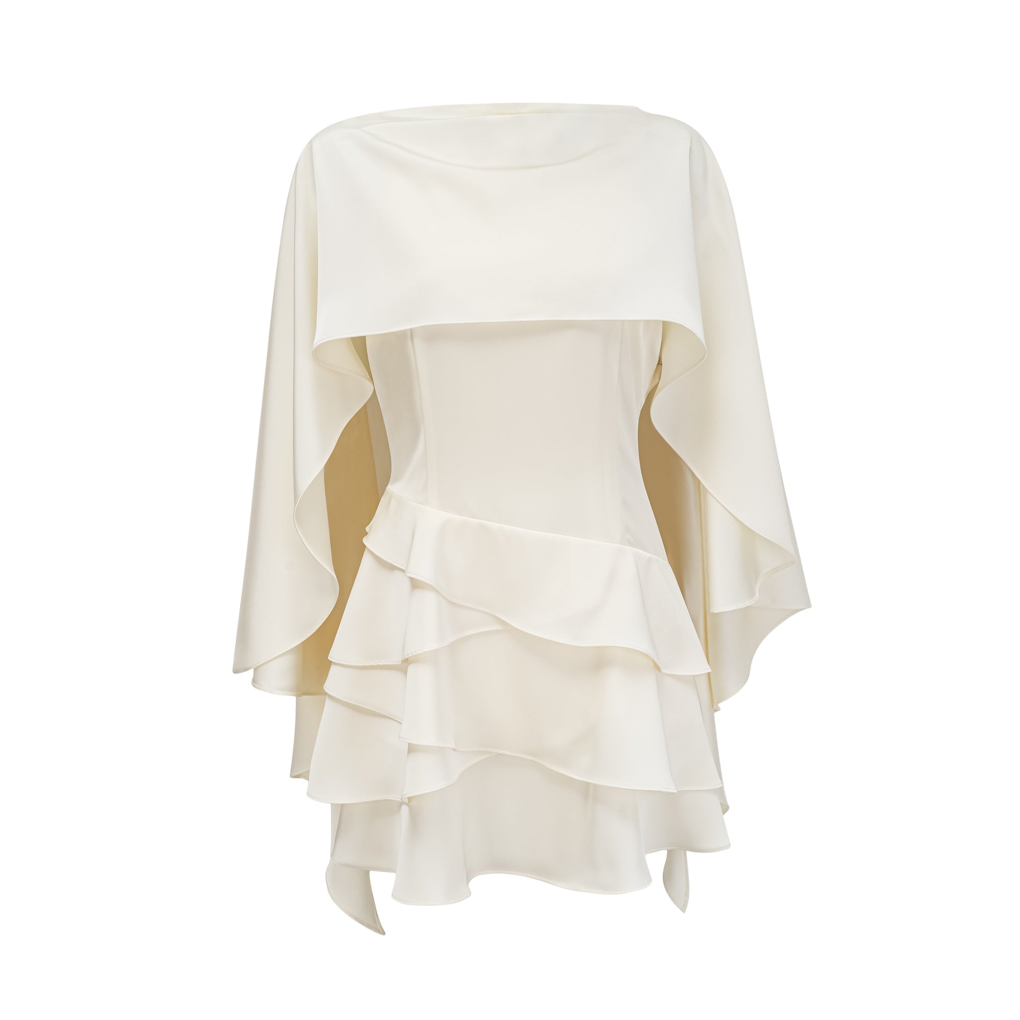 Skyla | schickes Satin-Kleid mit verspielten Rüschen