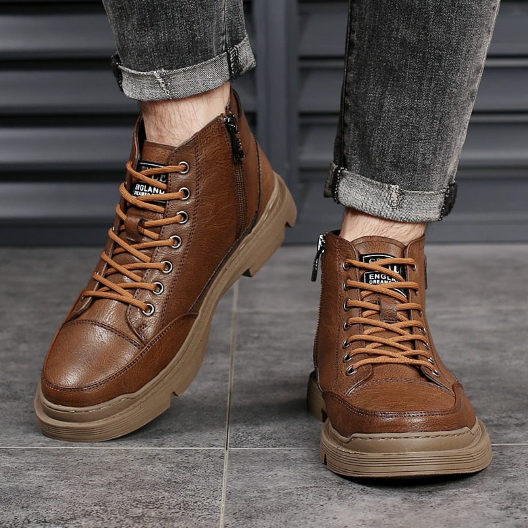 Ronnie | Herren-Lederstiefel mit Lammfellfutter