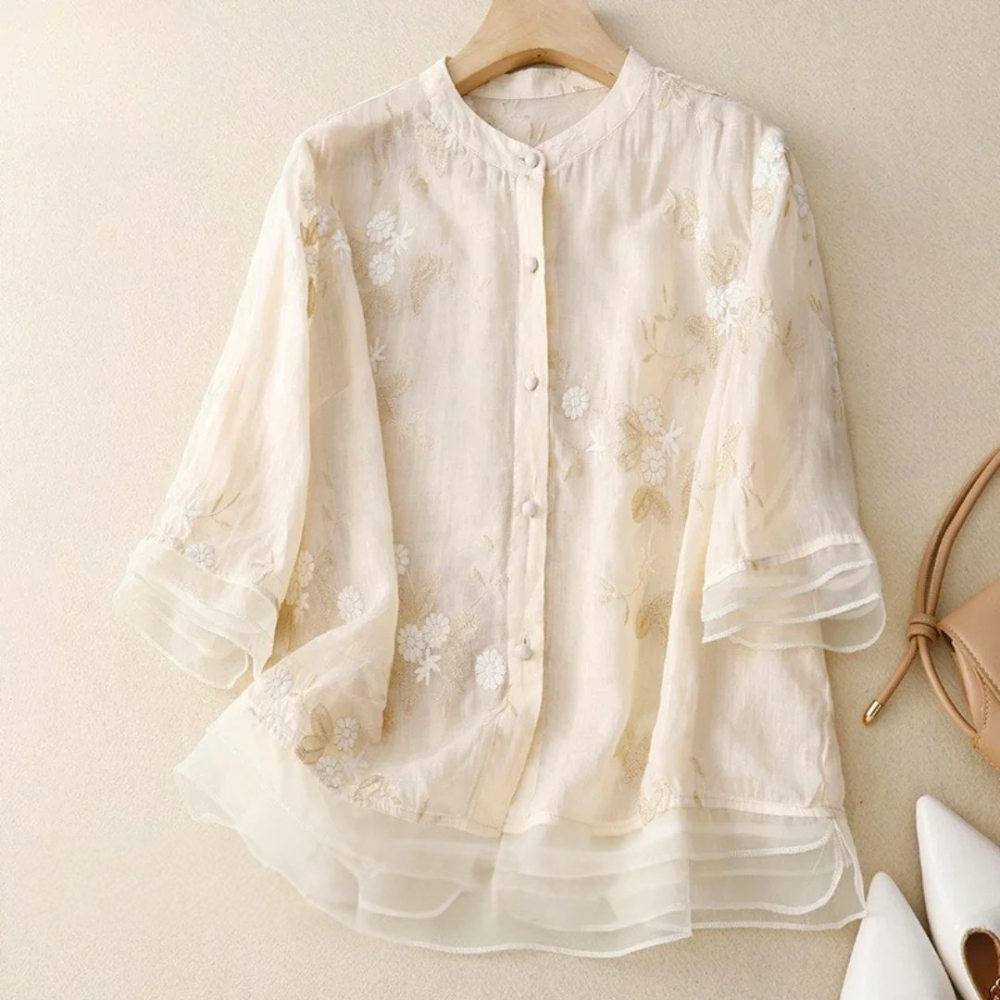 Nerry | Elegante Bluse mit zarten Stickdetails