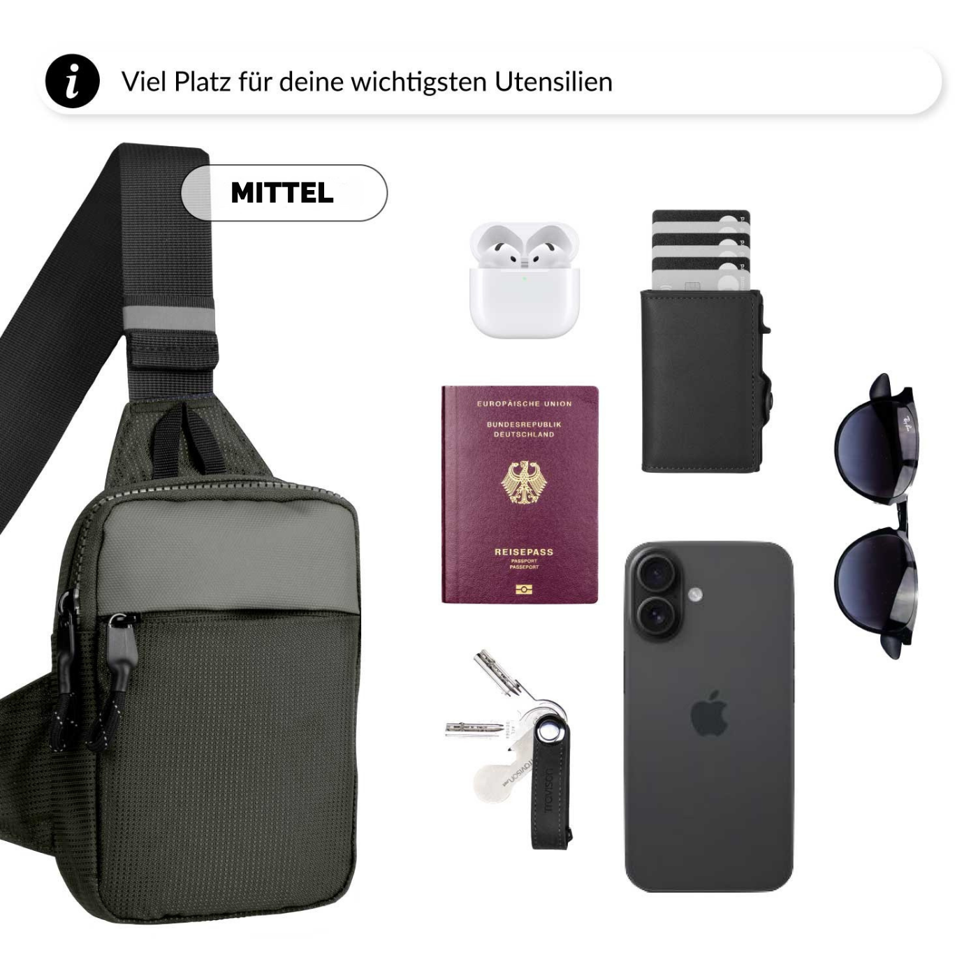 Jerimiah™ | Stylische Sling Bag für den Alltag