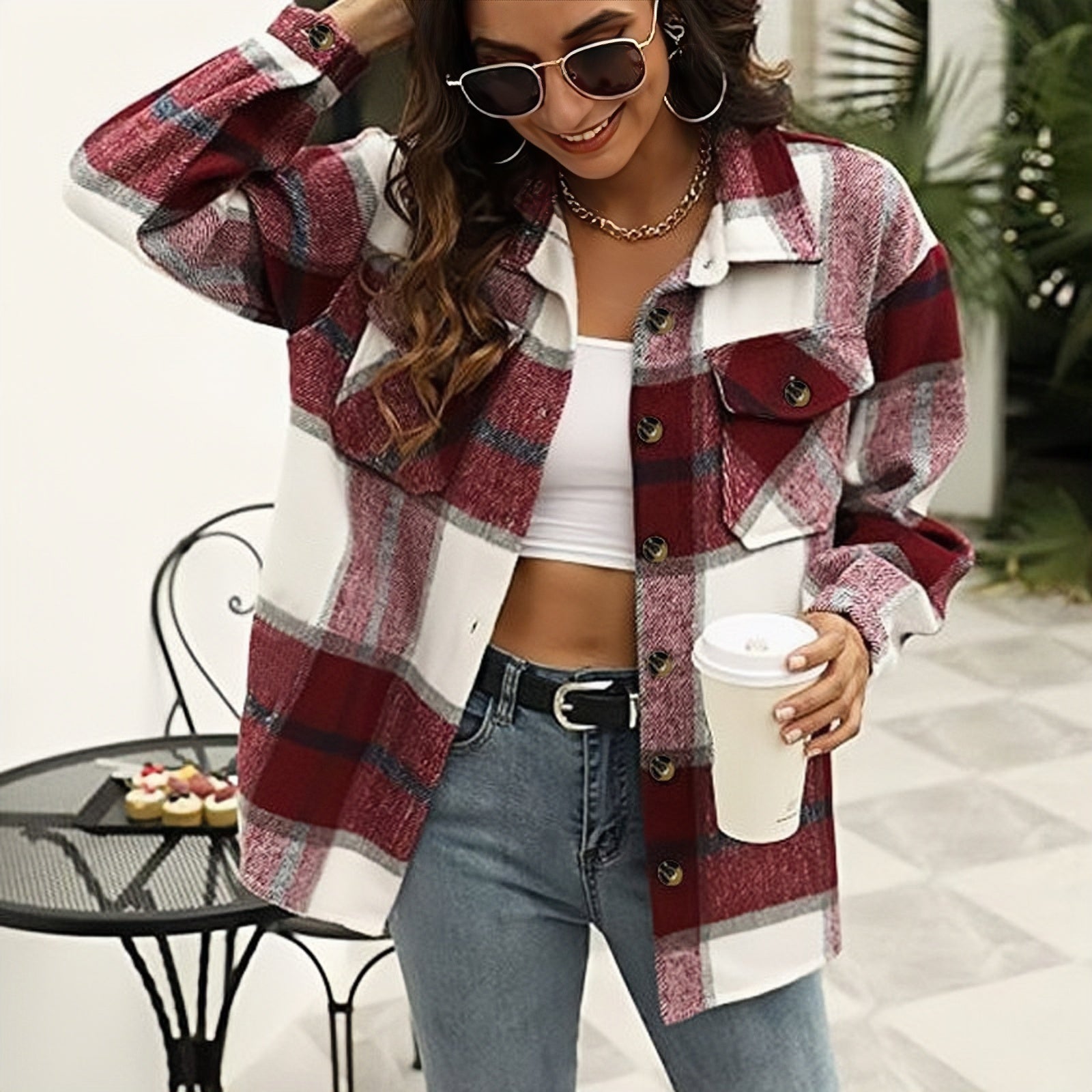 Lillie | Locker geschnittene Retro-Karoshirt