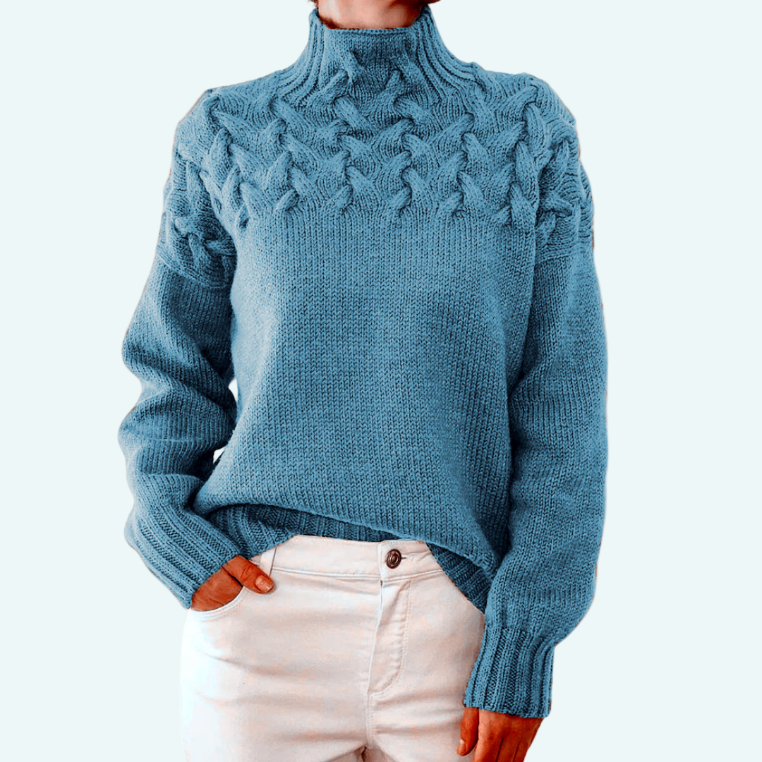 Tivia | Weicher Strickpullover mit hohem Kragen