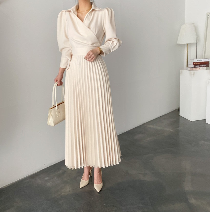 Caliva | Klassisches Wickelkleid mit Faltenrock