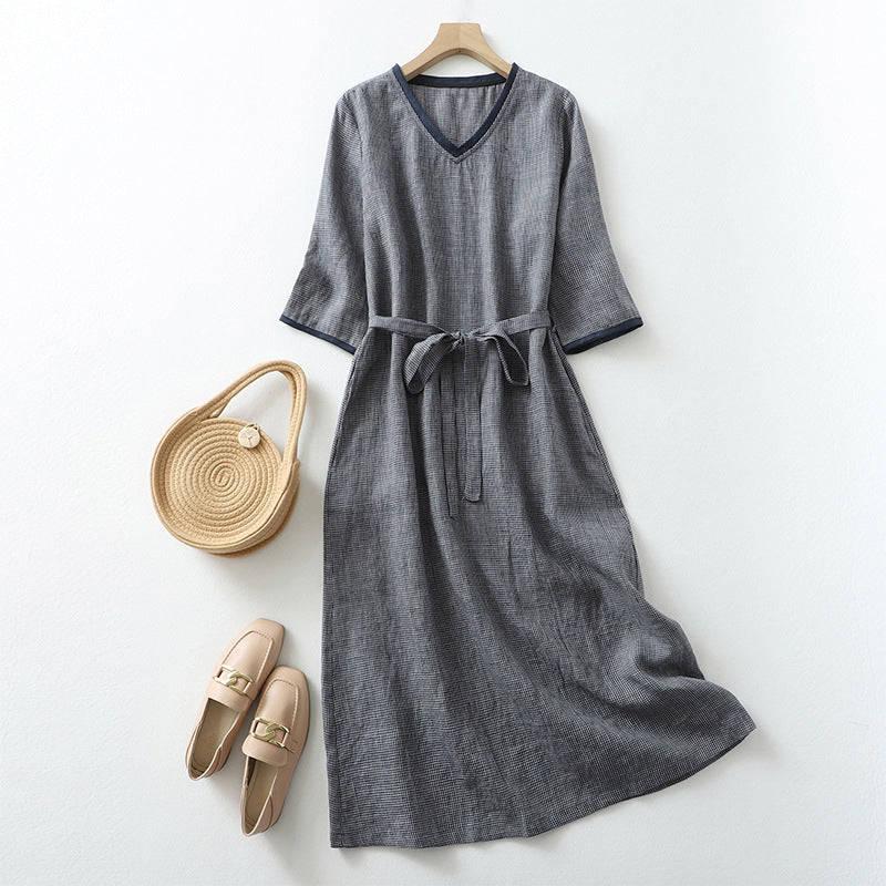 Adelly | Feminines Kleid aus Naturleinen