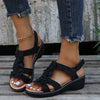 Jovi | Flache Damensandalen mit Rüschenblume