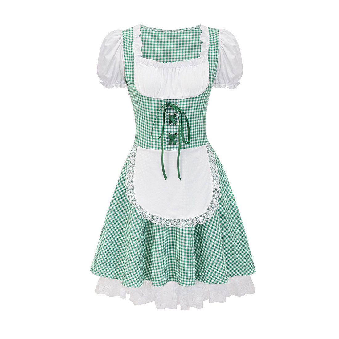 Oktoberfest Dirndl Style Plaid Dress for Women
