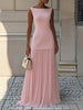 Bragina | Ärmelloses plissiertes Maxikleid