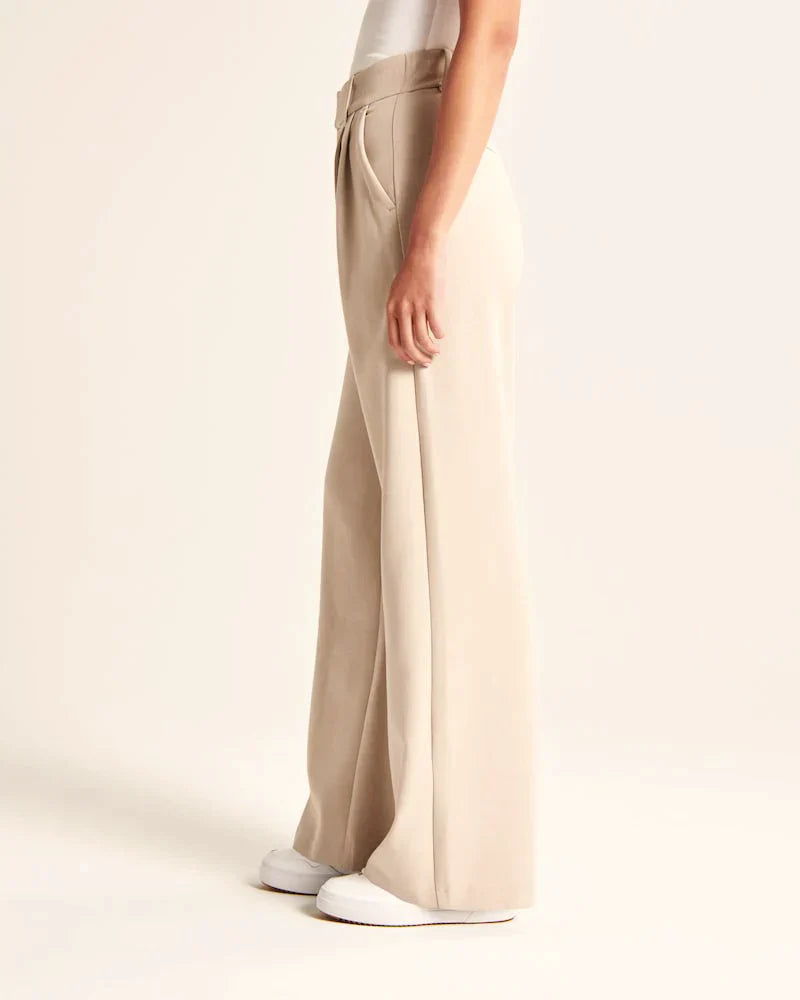 Nora | Weite Damenhose - Beige / S