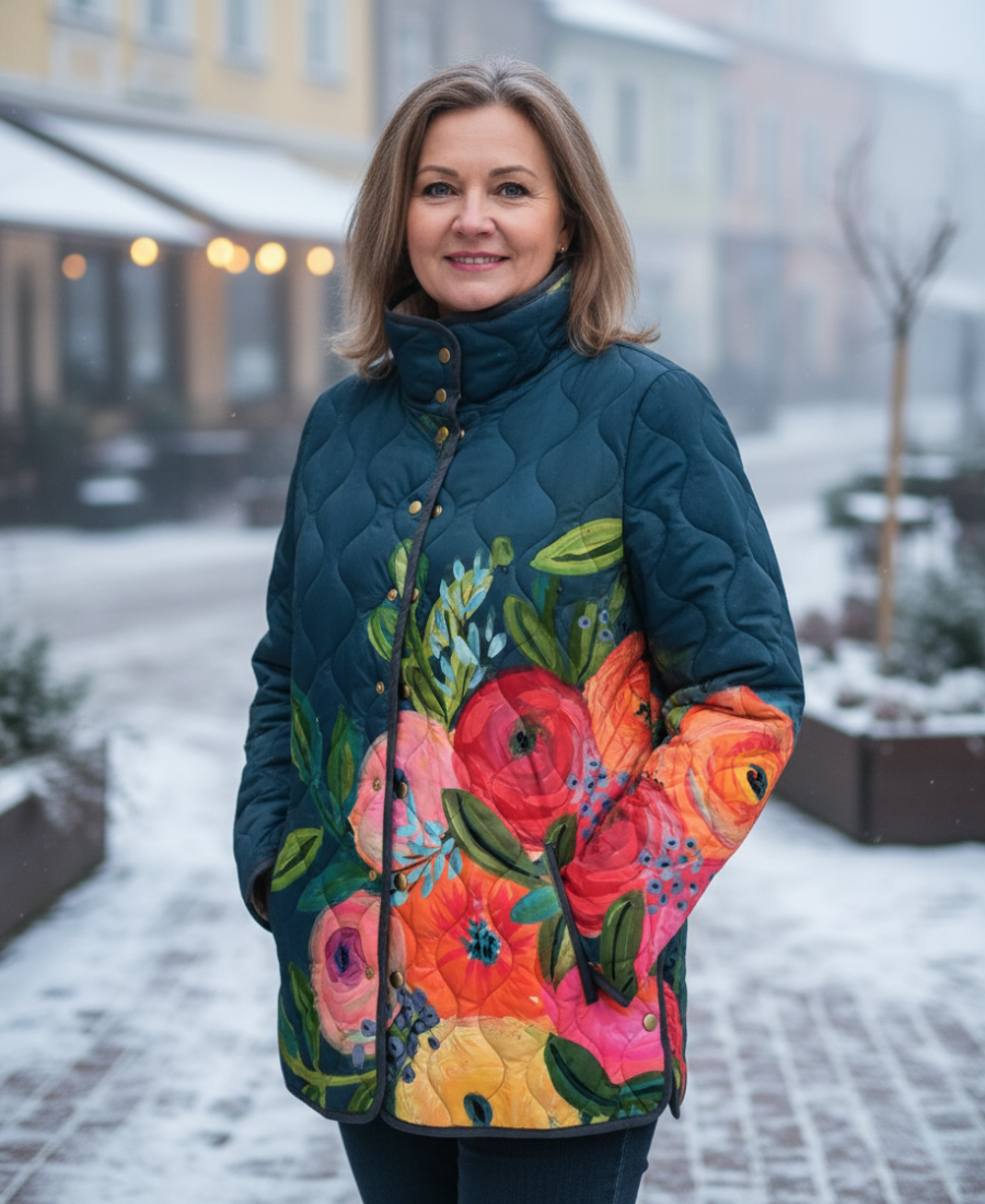 Armica | Vintage-Steppjacke mit Blumenmuster