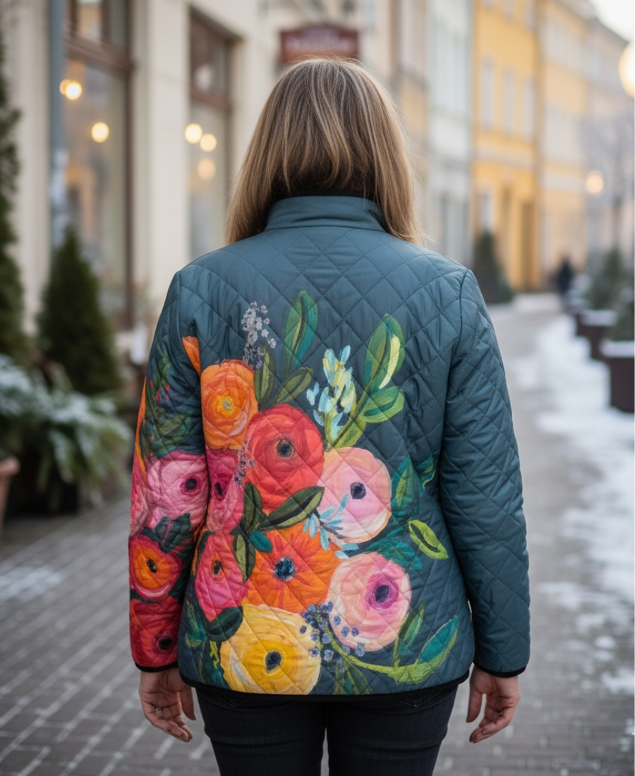 Armica | Vintage-Steppjacke mit Blumenmuster